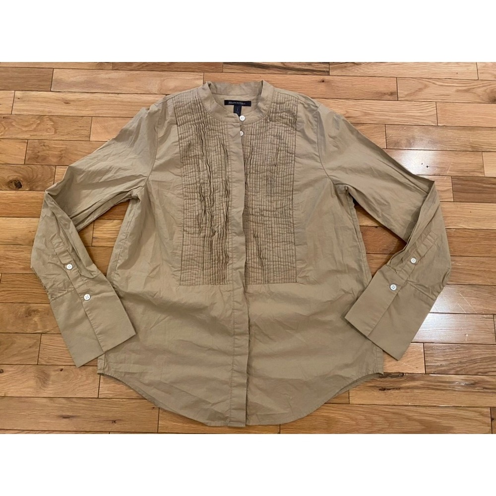 Banana Republic Womens Tall Small Pleated Long‎ Sleeve Button Up Shirt